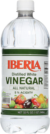 Iberia Distilled White Vinegar bottle, a versatile kitchen staple for dressings and marinades.