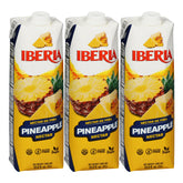 Iberia Pineapple Nectar bottle closeup highlighting real pineapple puree flavor.