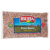 Iberia Pinto Beans 4 lb bulk pack on pantry shelf for versatile cooking.