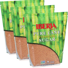 Iberia Turbinado sugar 2lb pack shows natural molasses sweetness for coffee
