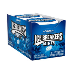 Ice Breakers Coolmint crystals closeup revealing cooling flavor crystals.