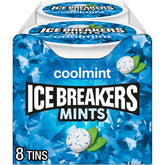 Ice Breakers Coolmint tins collection showing portable breath refreshment.