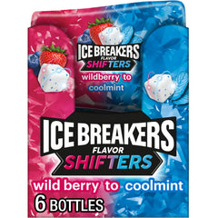 Ice Breakers Flavor Shifters gum bottle front showing dual flavors for on-the-go freshness