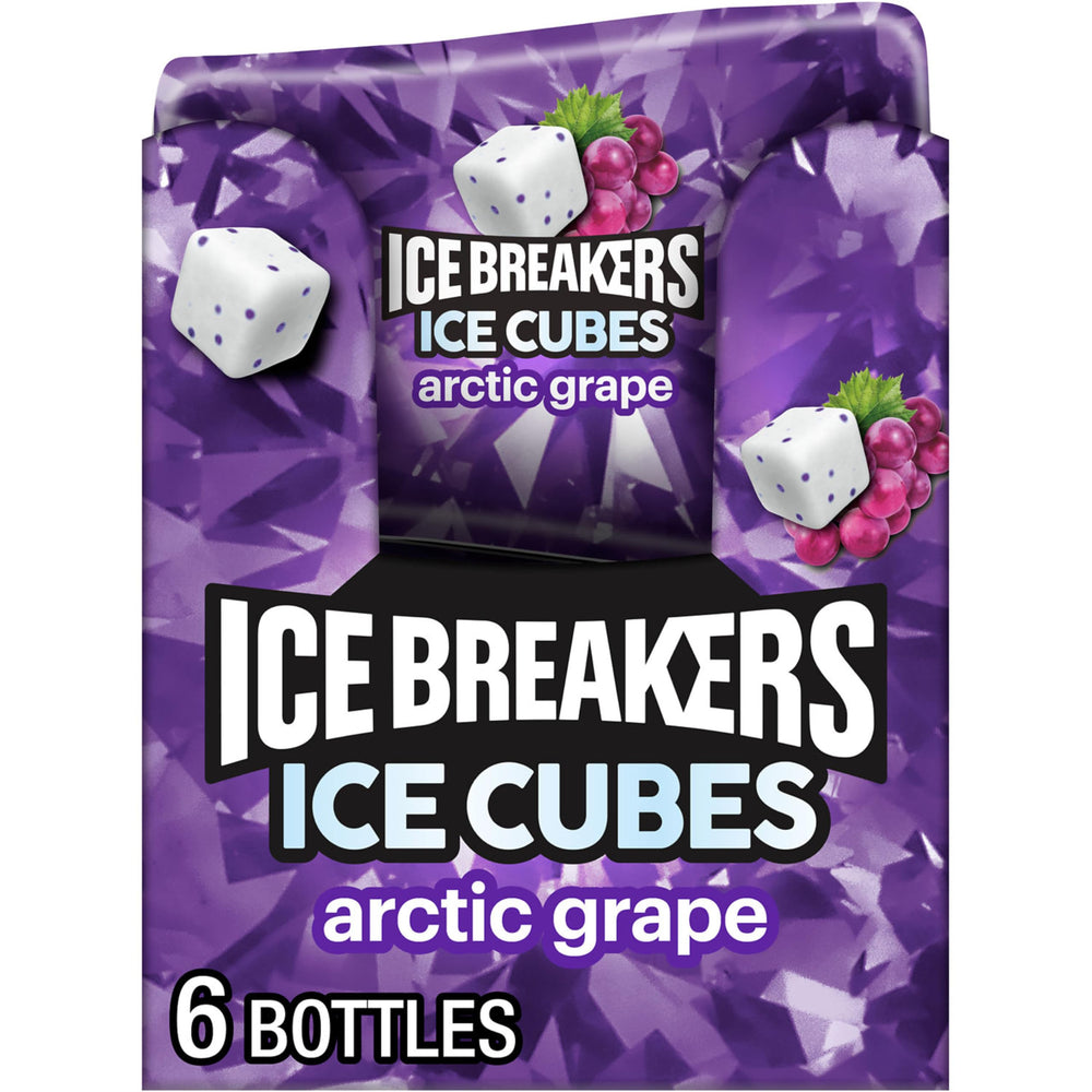 Ice Breakers Ice Cubes Arctic Grape bottles ready for on-the-go refreshment