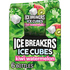 Ice Breakers Ice Cubes Kiwi Watermelon bottle for on-the-go freshness.