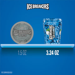 ICE BREAKERS Ice Cubes Peppermint packaging label indicates six bottles for sharing.