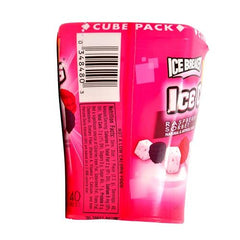 Ice Breakers Ice Cubes Raspberry Sorbet bottle dispense; convenient pop-and-go refreshment for on-the-move moments.