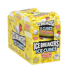Open Ice Breakers Ice Cubes Strawberry Lemonade bottle ready for use.