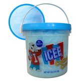 ICEE Cotton Candy blue-raspberry bucket shows festive snacking with easy transport.
