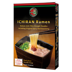 Ichiran take-home ramen kit packaging showing contents and quick setup.