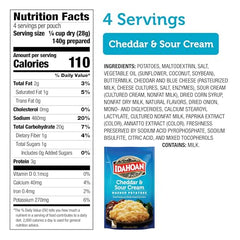 Idahoan Cheddar & Sour Cream mashed potatoes pouch microwave-ready for fast weeknight dinners.