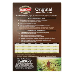 Idahoan Original mashed potatoes measuring cup scene for fast portioning and easy meals.