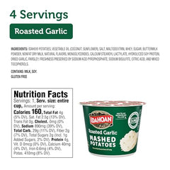 Idahoan Roasted Garlic cups are microwave-ready for speedy meals.
