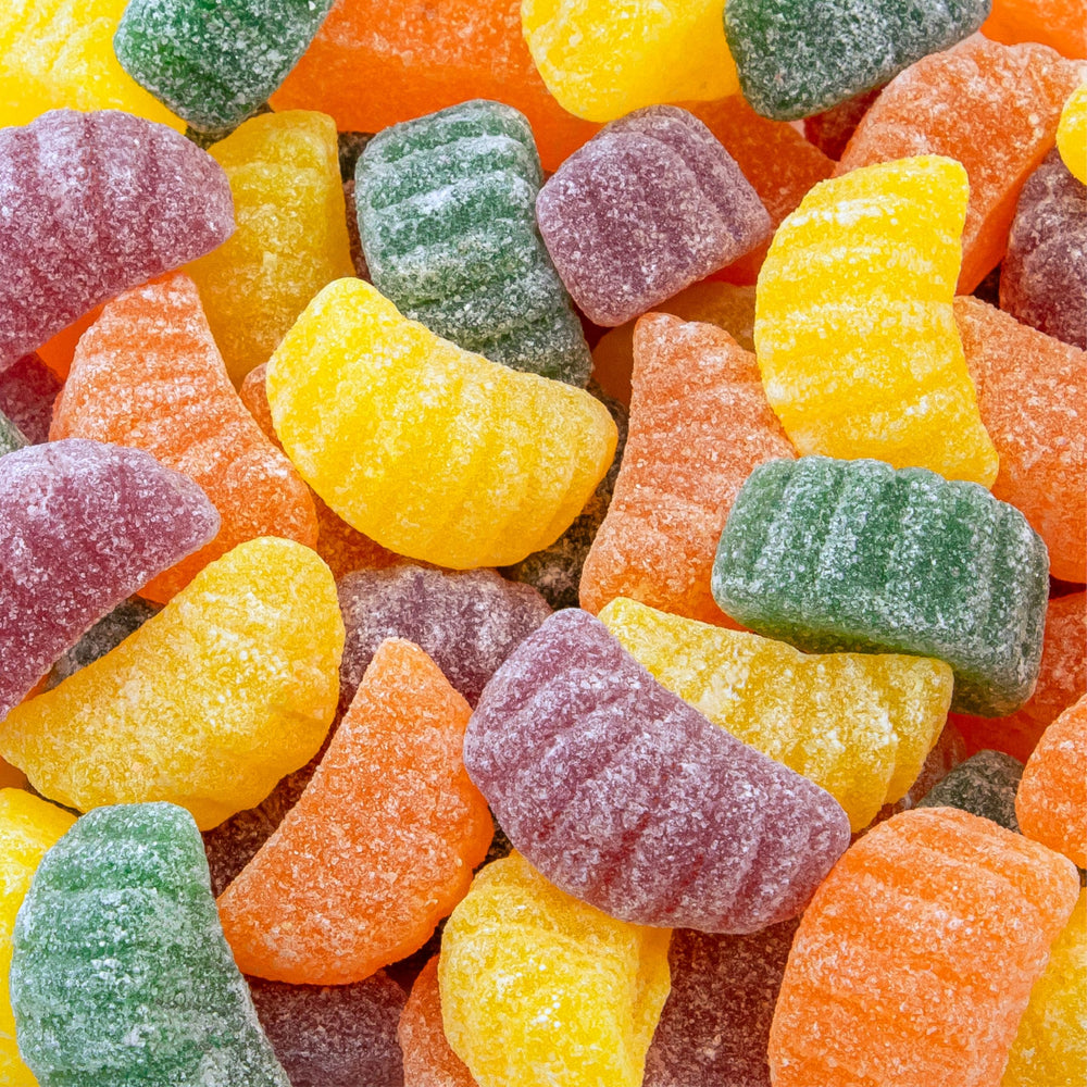ILIKE! Fruit Slices Tangerine – vibrant, dye-free chewy candies for snacking or gifting.