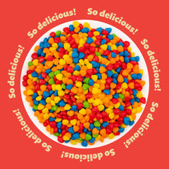 ILIKE! Mini Candy Hearts lemon flavor highlights citrus tones on cupcakes and dessert boards