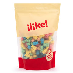 ILIKE Neon Sour Gummi Bears tangy sugar coating adds color to celebrations.