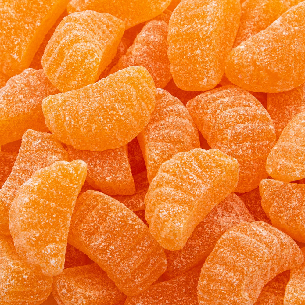ILIKE! Orange Slices Jelly Candy bag front highlights dye-free, naturally flavored orange slices for buffets.