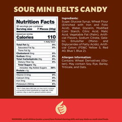 ILIKE! Sour Mini Belts close-up showing sugar-sanded belts with tangy berry notes.