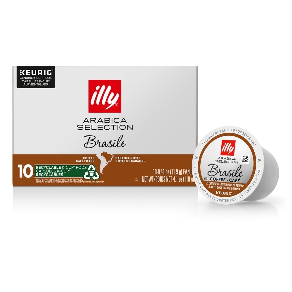 illy Arabica Selections Brasile packaging on display, signaling premium Italian blend and convenience