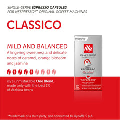 Illy Classico roast capsules crema close-up emphasizes rich crema for a smooth espresso.