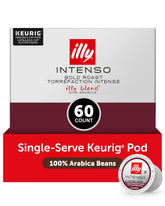 Illy Intenso Dark Roast K-Cup pack close-up highlighting bold flavor and premium Italian coffee.