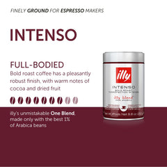 illy Ground Espresso Intenso Dark Roast pre-ground for espresso machines