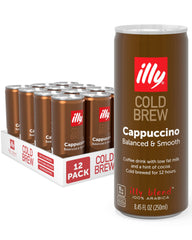 illy ready-to-drink cappuccino cold brew can on the go with bold flavor.