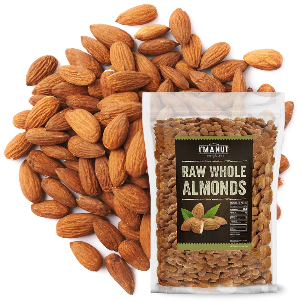 I'm A Nut raw California almonds in a 64oz bulk bag for a protein-packed snack