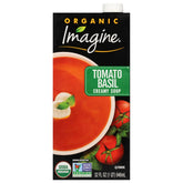 Imagine Organic Creamy Tomato Basil Soup bowl shows rich flavor for cozy meals
