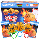 Imaginings 3 basketball lollipop ring front view for party favors and sharing.
