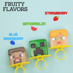 Strawberry flavor option from Imaginings 3 Minecraft lollipop rings for fruity snacking