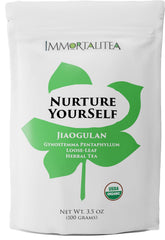 Immortalitea Gynostemma leaf close-up, naturally sweet and pure.