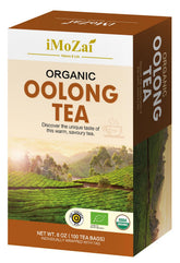 Imozai Organic Oolong Tea Bags in premium packaging preserves aroma.