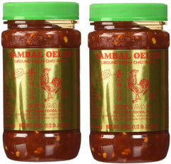 iMoZai Sambal Oelek 8oz jar front view highlights bold flavor.