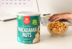 Macadamia Nuts Salted on a fresh salad for luxe crunch