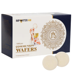 Importer AM church wafers round 1-3-8-inch boxed 1000 count for weekly communion