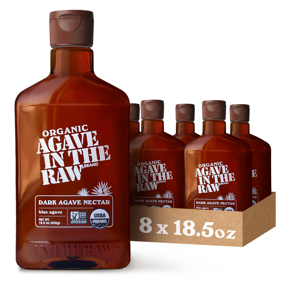 IN THE RAW agave nectar bottle pour for coffee and tea, smooth sweetness