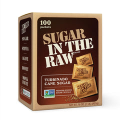 IN THE RAW Sugar Turbinado Packets in coffee for natural, golden sweetness.