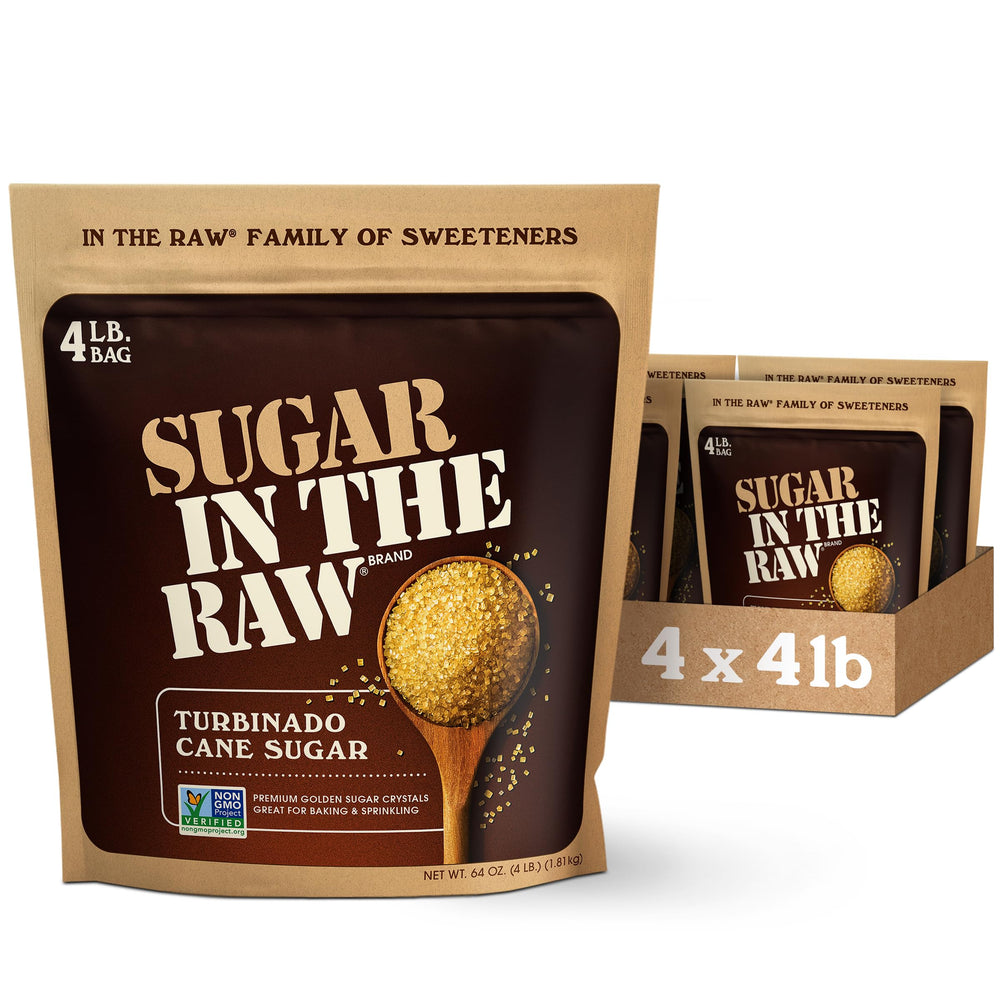 IN THE RAW Turbinado sugar crystals in a 4 lb bag add natural, versatile sweetness.