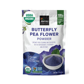 Incas Butterfly Pea Flower Powder bottle—premium organic powder for natural color and flavor.