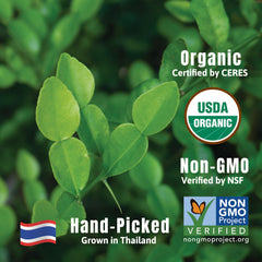 Incas Makrut Lime Leaves dried bag showcasing USDA Organic quality and freshness