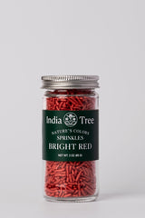 India Tree Bright Red Sprinkles on cookies for vibrant finishing color