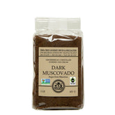 India Tree Dark Muscovado Sugar packaging shows Mauritian origin for premium baking.