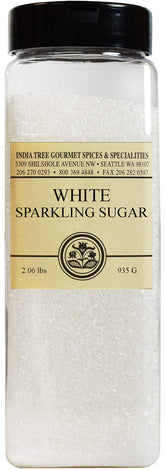 India Tree White Sparkling Sugar crystals on cookies add crunch and shimmer.