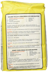 Indian Head yellow corn meal in bowl ready for crispy corn bread batter.
