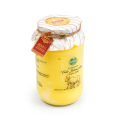 Indicow A2 Desi Cow Ghee jar highlights convenient, resealable packaging for daily use
