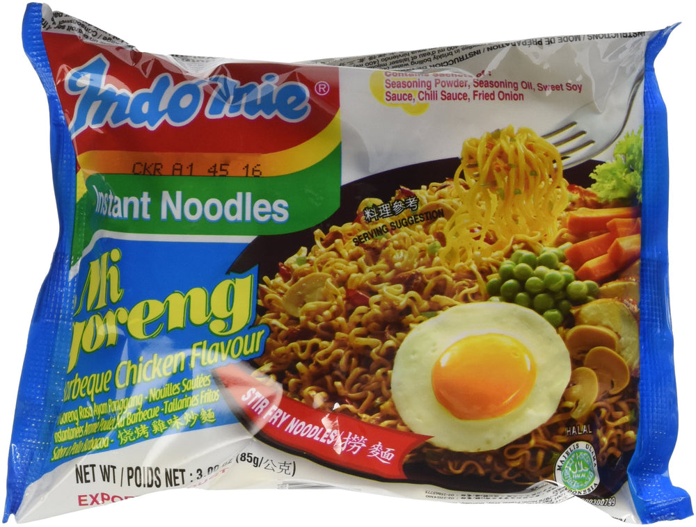 Indomie BBQ Chicken flavor pack – 30 bags for quick, satisfying meals.