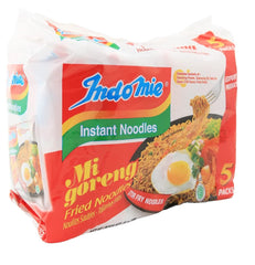 Indomie Mi Goreng noodles in pan deliver fragrant, glossy stir-fry.