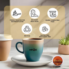 InfuSio Espresso Roast close-up reveals rich aroma and bold profile.