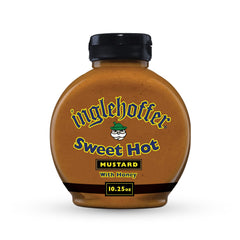 Inglehoffer Sweet Hot Mustard bottle ready to squeeze for bold flavor